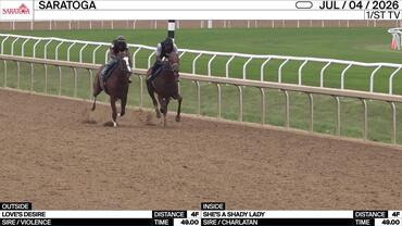 Love's Desire (Outside) and She's a Shady Lady Worked 4 Furlongs in 49.00 at Saratoga on July 4th, 2026