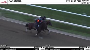 Battis Grove (Outside) and Beach Heist Worked 4 Furlongs in 49.25 at Saratoga on August 2nd, 2026