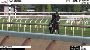 Sacred Wish Worked 4 Furlongs in 50.85 at Saratoga on June 13th, 2025