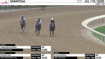 Careless Whisper (Outside), Escape Hall (Middle) and Coola Boola Worked 4 Furlongs at Saratoga on July 13th, 2025