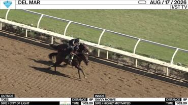 Toes (Outside) and Savvy Motive Worked 5 Furlongs in 1:02.20 at Del Mar on August 17th, 2026