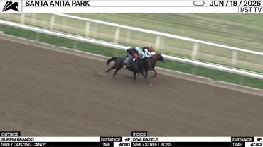 Surfin Brando (Outside) and Diva Dazzle Worked 4 Furlongs in 47.80 at Santa Anita Park on June 18th, 2026