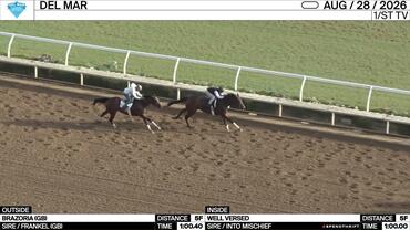 Brazoria (Outside) and Well Versed Worked 5 Furlongs at Del Mar on August 28th, 2026