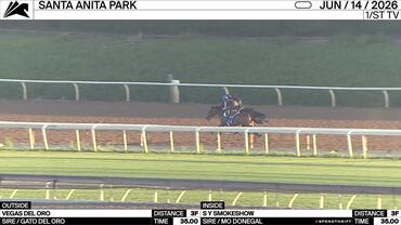 Vegas Del Oro (Outside) and S Y Smokeshow Worked 3 Furlongs in 35.00 at Santa Anita Park on June 14th, 2026