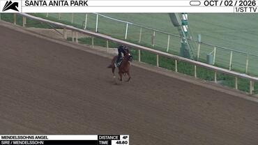 Mendelssohns Angel Worked 4 Furlongs in 48.60 at Santa Anita Park on October 2nd, 2026