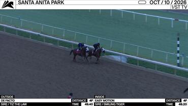 De Facto (Outside) and Easy Motion Worked 4 Furlongs at Santa Anita Park on October 10th, 2026