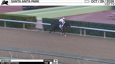 Article Six Worked 2 Furlongs in 25.80 at Santa Anita Park on October 29th, 2026