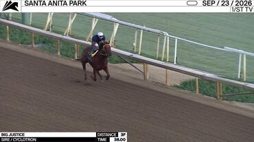 Big Justice Worked 3 Furlongs in 38.00 at Santa Anita Park on September 23rd, 2026