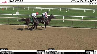 Thunder Roll (Outside) and Sovereignty Worked 4 Furlongs at Saratoga on August 21st, 2026