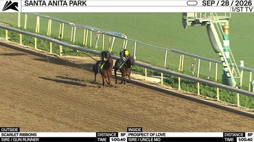 Scarlet Ribbons (Outside) and Prospect of Love Worked 5 Furlongs in 1:00.40 at Santa Anita Park on September 28th, 2026