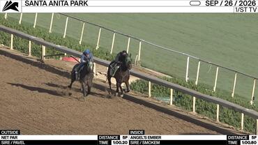 Net Par (Outside) and Angel's Ember Worked 5 Furlongs at Santa Anita Park on September 26th, 2026