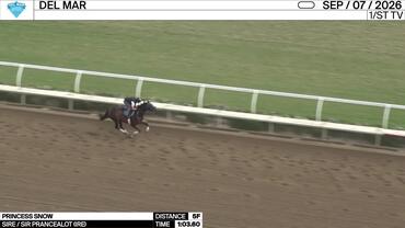 Princess Snow Worked 5 Furlongs in 1:03.60 at Del Mar on September 7th, 2026