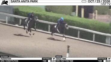 Federation (Outside) and Magic Time Worked 4 Furlongs in 49.40 at Santa Anita Park on October 23rd, 2026