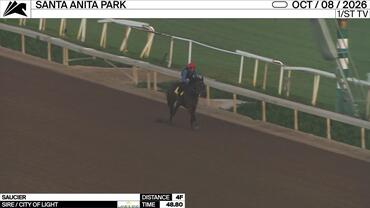 Saucier Worked 4 Furlongs in 48.80 at Santa Anita Park on October 8th, 2026