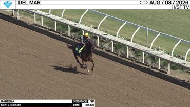 Rabeeba Worked 3 Furlongs in 36.60 at Del Mar on August 8th, 2026