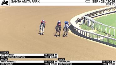 Gray Thunder (Outside), Jimmy Winkfield (Middle) and Mega Moon Worked 5 Furlongs at Santa Anita Park on September 28th, 2026