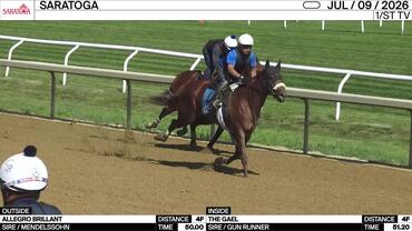 Allegro Brillant (Outside) and The Gael Worked 4 Furlongs at Saratoga on July 9th, 2026