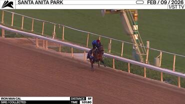 Iron Man Cal Worked 5 Furlongs in 1:01.80 at Santa Anita Park on February 9th, 2026