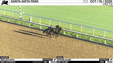 Real as It Gets (Outside) and Dats Ms. Blame Worked 4 Furlongs in 50.80 at Santa Anita Park on October 15th, 2026