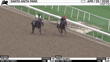 Poki Loki (Outside) and Thirsty Elusive Worked 4 Furlongs in 51.20 at Santa Anita Park on April 25th, 2026