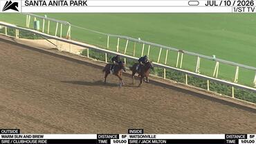 Warm Sun and Brew (Outside) and Watsonville Worked 5 Furlongs in 1:01.00 at Santa Anita Park on July 10th, 2026