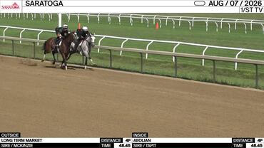 Long Term Market (Outside) and Aeolian Worked 4 Furlongs in 48.45 at Saratoga on August 7th, 2026