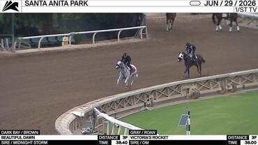 Beautiful Dawn (Dark Bay) and Victoria's Rocket Worked 3 Furlongs at Santa Anita Park on June 29th, 2026