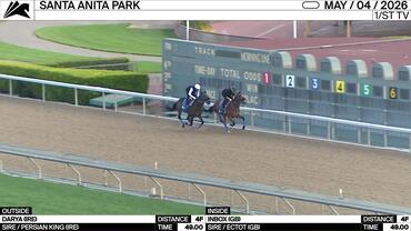 Darya (Outside) and Inbox Worked 4 Furlongs in 49.00 at Santa Anita Park on May 4th, 2026