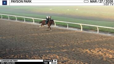 Consider Me First Worked 4 Furlongs in 50.20 at Payson Park on March 27th, 2026