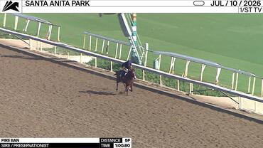 Fire Ban Worked 5 Furlongs in 1:00.80 at Santa Anita Park on July 10th, 2026