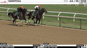 Parchment Party (Outside) and Stars and Stripes Worked 5 Furlongs at Saratoga on July 25th, 2026
