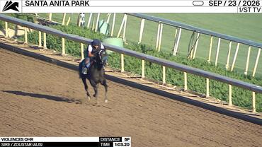 Violences Ohr Worked 5 Furlongs in 1:03.20 at Santa Anita Park on September 23rd, 2026