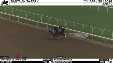 An Unnamed Horse out of the Dam Heart of Midway (Outside) and In the Munnings Worked 4 Furlongs in 48.60 at Santa Anita Park on April 30th, 2026