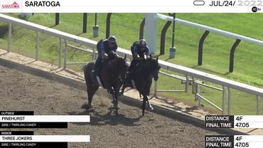 Pinehurst (Outside) and Three Jokers Worked 4 Furlongs in 47.05 at Saratoga on July 24th, 2022