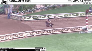 Hit the Track Jack Worked 3 Furlongs in 35.60 at Santa Anita Park on May 4th, 2026