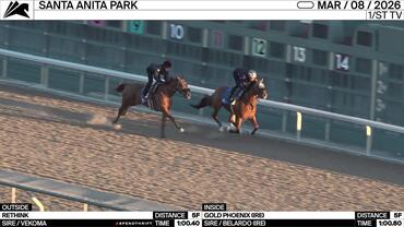 Rethink (Outside) and Gold Phoenix Worked 5 Furlongs at Santa Anita Park on March 8th, 2026