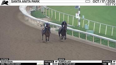 Sugar Reign (Outside) and Rumpus Lady Worked 4 Furlongs at Santa Anita Park on October 17th, 2026