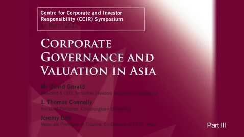 Thumbnail for entry Corporate Governance and Valuation in Asia (Part 3)