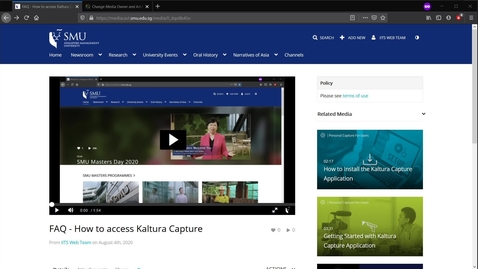 Thumbnail for FAQ - How to Change Media Owner and Add Collaborators