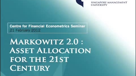 Thumbnail for Markowitz 2.0 : Asset Allocation for the 21st Century