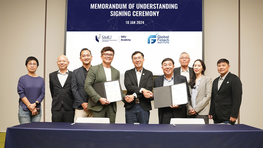 MOU Signing Between SMU Academy and Global Fintech Institute