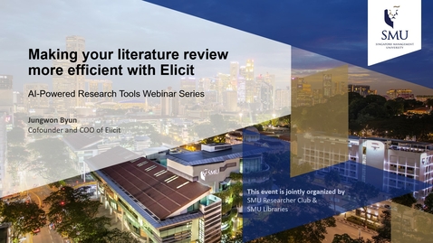 Thumbnail for entry AI-Powered Research Tool Webinar Series: Elicit