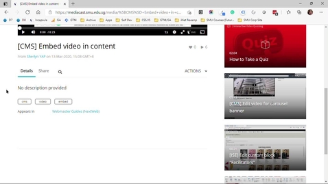 Thumbnail for [Mediacast] Copy Embed Code
