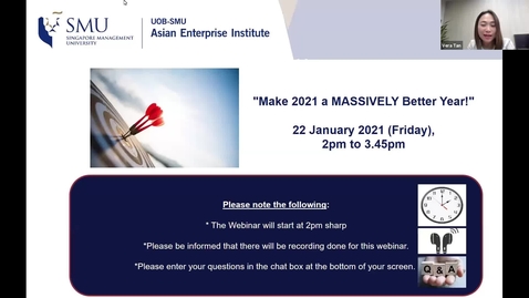 Thumbnail for entry SME Development Series_Webinar on 22 January 2021 | &quot;Make 2021 a MASSIVELY Better Year!&quot;