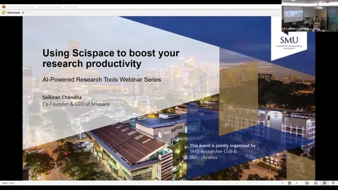 Thumbnail for AI-Powered Research Tool Webinar Series: Scispace
