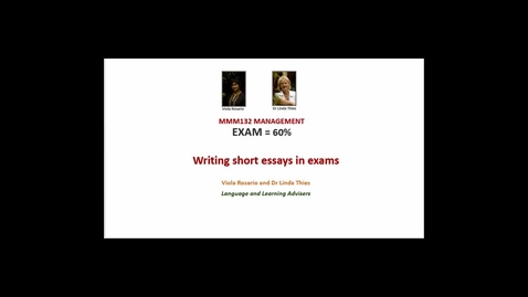 Thumbnail for entry B&amp;L: MMM132 Short exam essays - no longer relevant to exam assessment