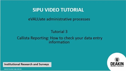 Thumbnail for entry Tutorial 3 eVALUate administrative processes: Checking data