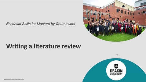 Thumbnail for entry Essential skills for Masters by coursework students: Writing a Literature Review