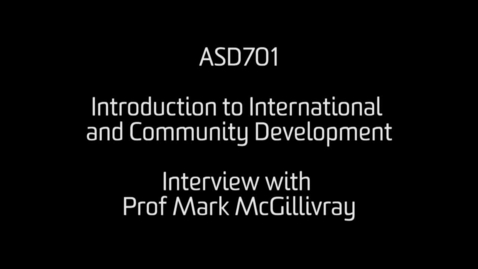 Thumbnail for entry Week 1 - Part 2: Interview with Prof McGillivray
