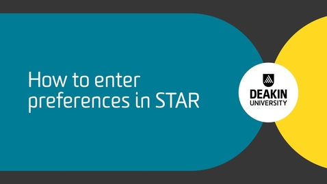Thumbnail for entry STAR preference entry mode